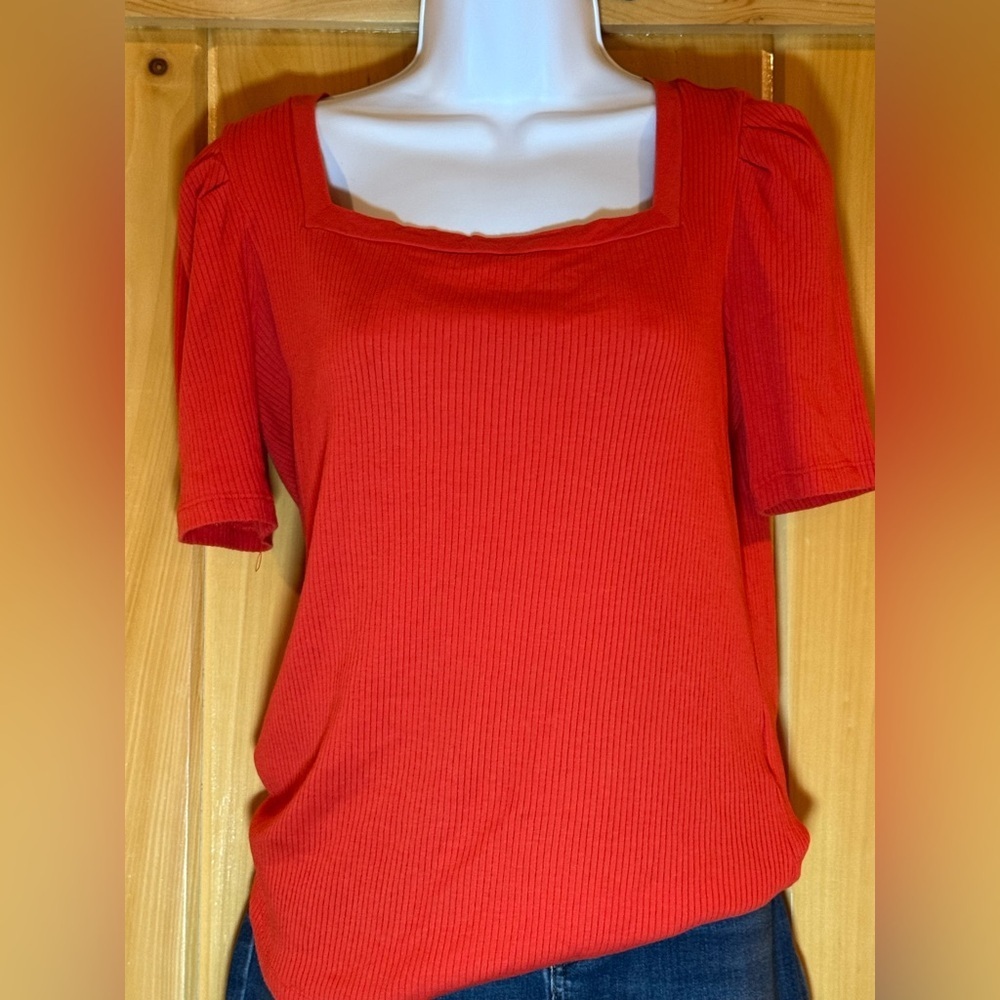 Lauren Ralph Lauren Red Preppy Square Neck Women's Top,‎ size M 3 FOR $30